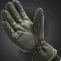 Microfiber Leather & Ottoman Sport Gloves can touch screen & hardwearing & fleece & anti-skidding patchwork : Pair