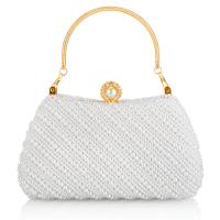 Polyester Easy Matching Clutch Bag with rhinestone Metal & Plastic Pearl PC