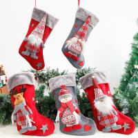 Plüsch & Flannelette & Kleber gebunden Stoff & Gestrickte Weihnachtssocke, mehr Farben zur Auswahl,  Stück