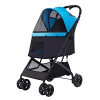 Carbon Steel & Oxford foldable Pet stroller portable blue PC