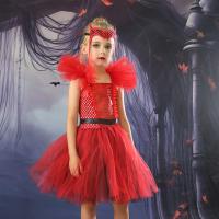 Polyester Ball Gown Children Witch Costume Halloween Design  red PC