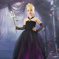 Polyester Children Halloween Cosplay Costume Halloween Design  purple and black PC