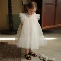 Polyester Princess & Ball Gown Girl One-piece Dress Solid white PC