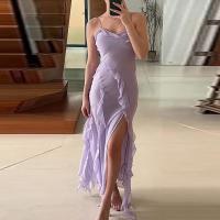 ポリエステル スリップドレス パッチワーク 単色 薄紫色 一つ