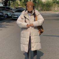Polyester long style & windproof Women Parkas & with detachable hat & thermal Solid PC