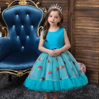 Polyester Princess & Ball Gown Girl One-piece Dress patchwork Strawberry PC