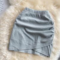 Polyester Slim Skirt irregular patchwork Solid : PC