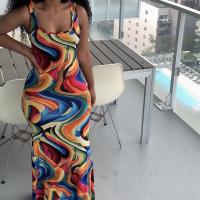 Polyester Slim Sexy Package Hip Dresses printed PC