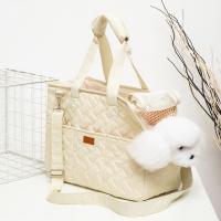 Oxford Pet Carry Handbag portable & attached with hanging strap & breathable beige PC