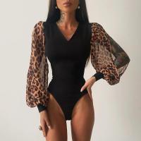 Poliéster Peluche sexy, leopardo, negro,  trozo