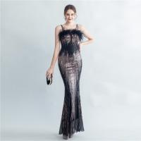 Sequin & Polyester Slim & Mermaid Long Evening Dress backless embroidered PC