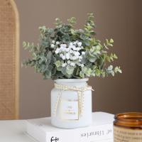 Plastic Cement Wedding supplies & Table Decoration Artificial Plants for home decoration green PC