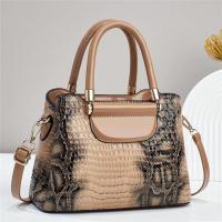 PU Leather Bucket Bag Handbag large capacity & attached with hanging strap Polyester PC