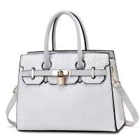 PU Leather Handbag embossing & large capacity & attached with hanging strap Polyester crocodile grain PC