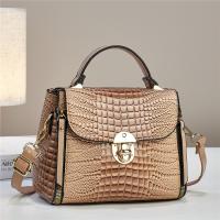 PU Leather Handbag attached with hanging strap crocodile grain PC