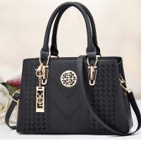 PU Leather Handbag with hanging ornament & large capacity & attached with hanging strap Polyester geometric PC
