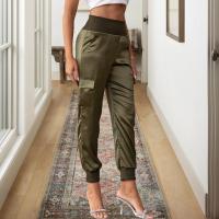Polyester High Waist Women Casual Pants army green PC