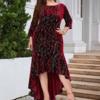 Spandex & Polyester Slim & Plus Size & Mermaid Autumn and Winter Dress embroidered PC