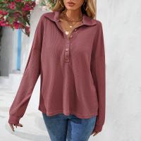 Spandex & Polyester Women Long Sleeve Blouses & loose Solid PC