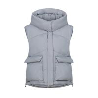 Polyester Women Vest & with detachable hat & thermal Solid PC