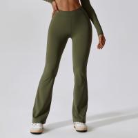 Polyamide & Spandex bell-bottom Women Yoga Pants lift the hip & skinny stretchable Solid PC