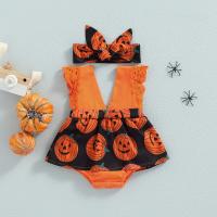 Cotton Baby Jumpsuit & two piece printed Solid orange PC