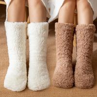 Polyester Women Floor Socks thicken & thermal Solid : Pair