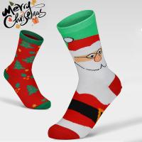 Polyamide & Spandex & Coton Chaussette de Noël couleur et motif différents pour le choix Paire