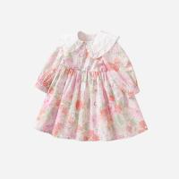 Cotone Dívka Jednodílné šaty Stampato Květinové Rosa kus