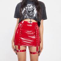 PU Leather Slim & High Waist Sexy Skirt patchwork PC