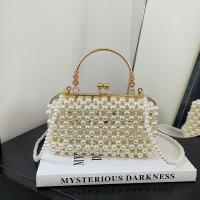 Metal & PVC Easy Matching Clutch Bag with chain & hollow beige PC
