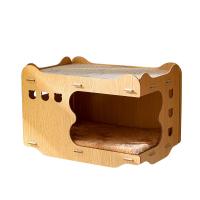 Corrugated Paper & Wooden stackable Pet Bed double layer & breathable Solid PC