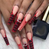 Plastic Creative Fake Nails for women red PC