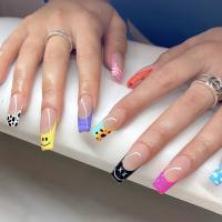 Kunststoff Fake Nails, unterschiedliches Muster zur Auswahl, mehrfarbig,  Festgelegt