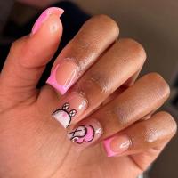 Plastic Creative Fake Nails for women Cartoon pink Set
