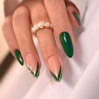 Plastic Creative Fake Nails for women green Set
