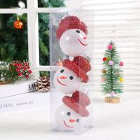 El plastico Bolas de decoración de Navidad, impreso, Monigote de nieve, más colores para elegir, 3PCs/Mucho,  Mucho