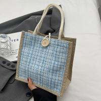 Cloth & Jute Box Bag Handbag hardwearing plaid PC
