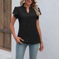 Polyester Women Short Sleeve T-Shirts slimming & breathable patchwork Solid PC