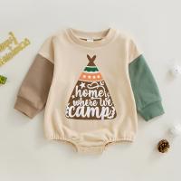 Baumwolle Baby Jumpsuit, Gedruckt, gemischtes Muster, Khaki,  Stück