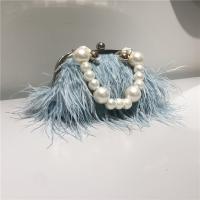Ostrich Feather Clutch Bag with chain Solid PC