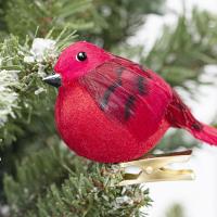 Pluma & Espuma Árbol de Navidad colgando de la decoración, hecho a mano, rojo,  trozo