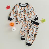 Cotton Boy Clothing Set Halloween Design Pants & top printed letter multi-colored Set