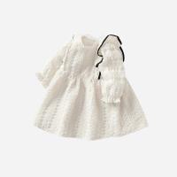 Cotton Girl One-piece Dress patchwork Solid white PC