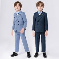 Spandex & Polyester Soft Boy Leisure Suit five piece  & breathable Solid Set