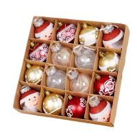 El plastico Bolas de decoración de Navidad, patrón diferente para la elección, más colores para elegir, 16PCs/Caja,  Caja
