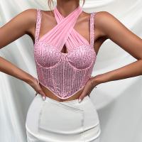 Polyester Camisole midriff-baring & skinny pink PC