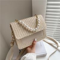 Straw Box Bag Woven Shoulder Bag durable & attached with hanging strap PC