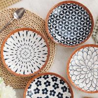Ceramics Dishes durable & four piece geometric Set