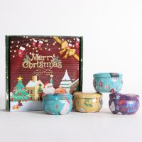 Soybean Wax Scented Candle christmas design & four piece Set
